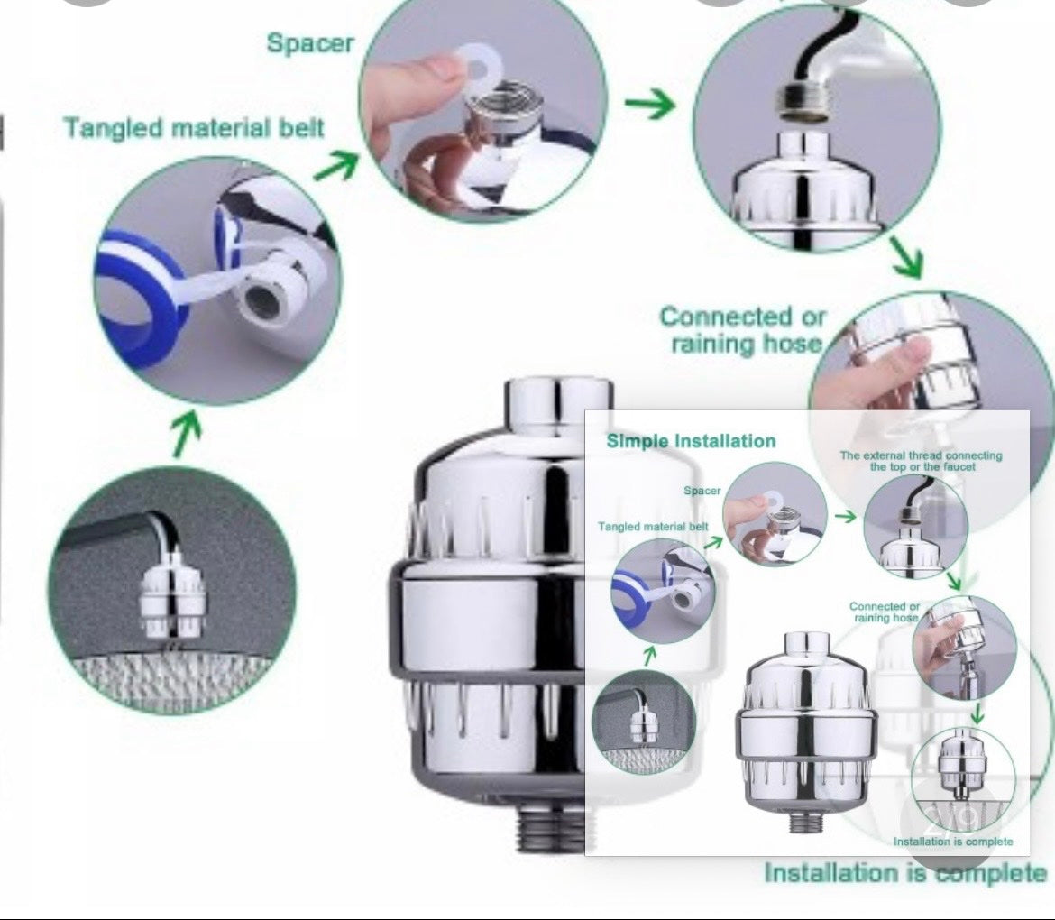 Inline Hard-Water Shower Filter (Universal Fit)