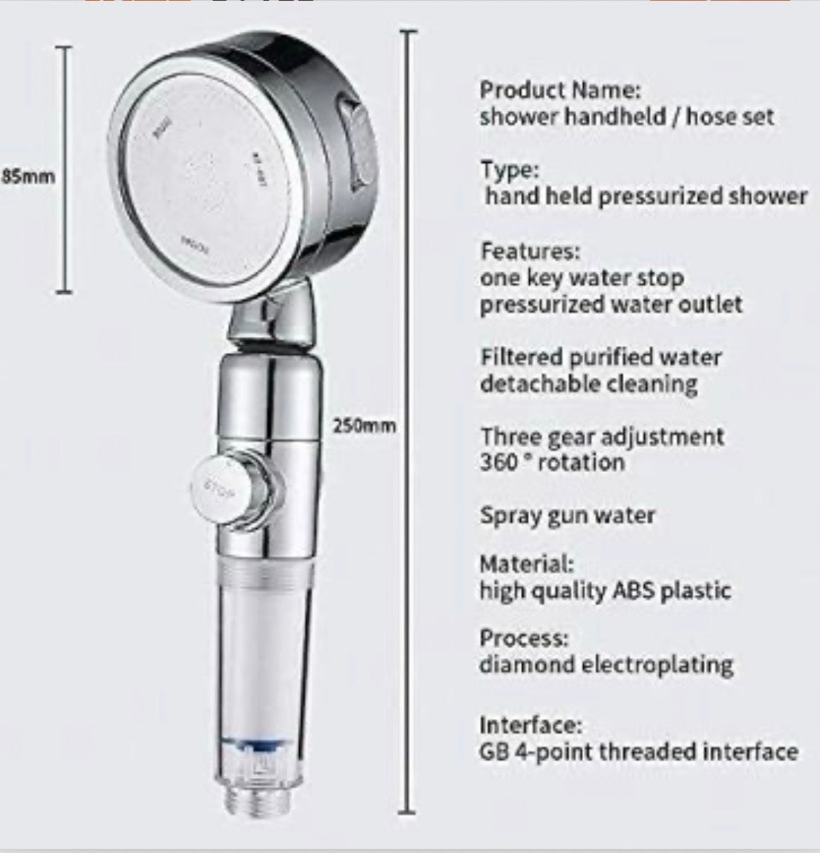 Viral Multi-Stage Filtered Shower Head (KDF-55 + Vitamin C)